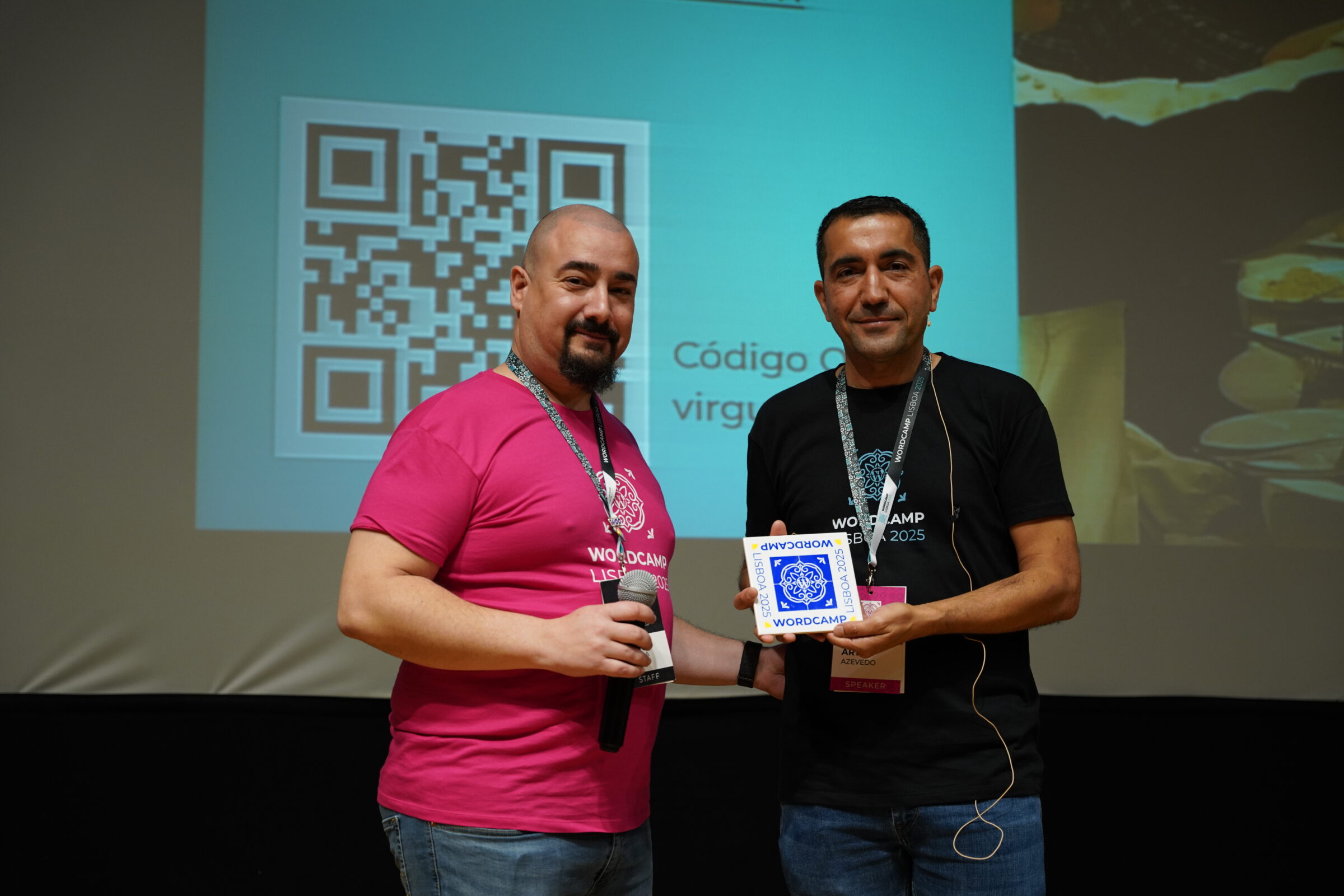 Marco Almeida e Artur Azevedo, no WordCamp Lisboa 2025